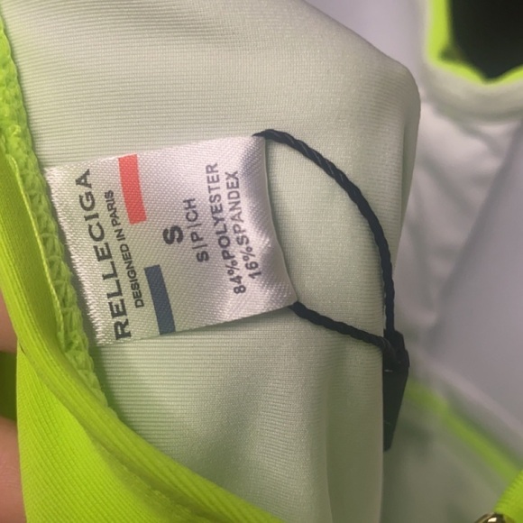 Relleciga One Piece Women’s Padded Spaghetti Strap Swimsuit Size S Neon Green - Picture 8 of 10